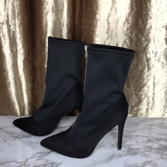 Black zip up pumps size 10 - Picture 3 of 7